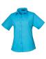 Preview: Premier Workwear - Ladies Poplin Short Sleeve Blouse - Turquoise