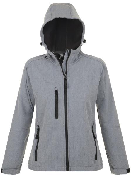 Damen Kapuzen-Softshelljacke Replay – Sol's Grey Melange