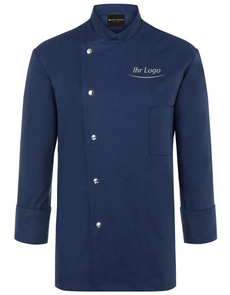 Kochjacke Lars by Karlowsky (JM 14) in der Vorderansicht – Klassische 10-Loch-Knopfleiste für hochwertigen Logo-Stick.
